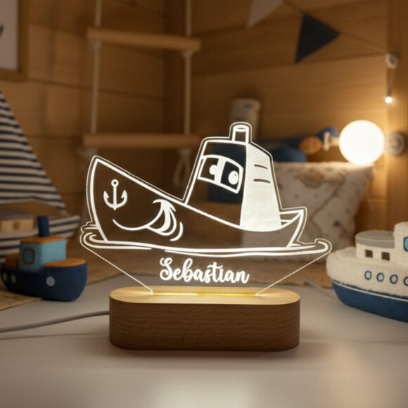 Ship Custom Name Light • Personalized LED Cloud Decor • Baby Gift - Picture 8 of 8